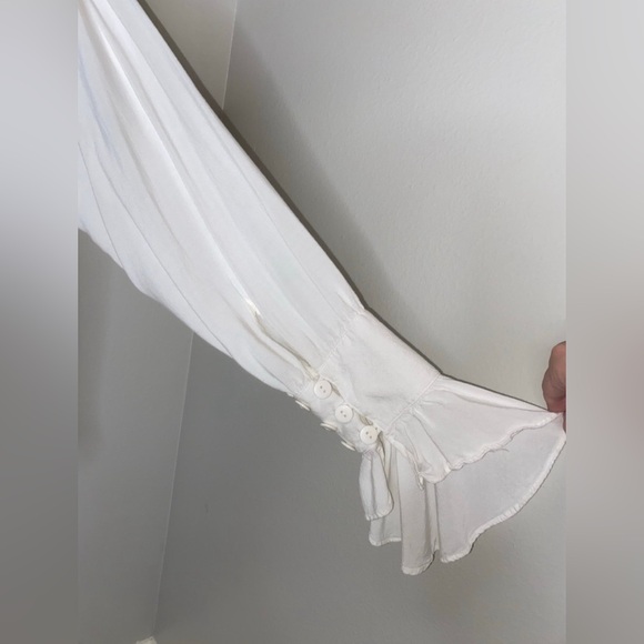 Bridgerton dress shirt ruffle sleeve collar details 23in chest - Picture 6 of 7